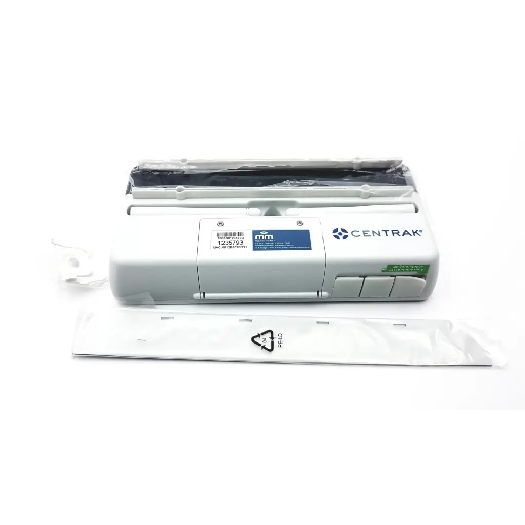 White centrak monitor itdk-325 g ab3-7 medical device with sleek rectangular design and labeled components