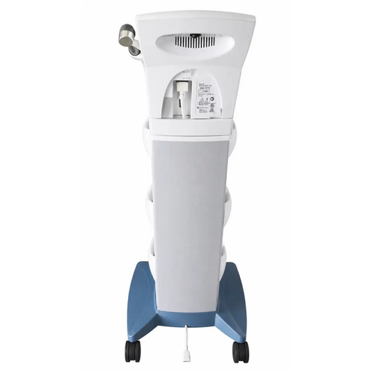 White and blue vectra genisys 2761 therapy system with ultrasound applicator on wheels biomed certified medical laser device
