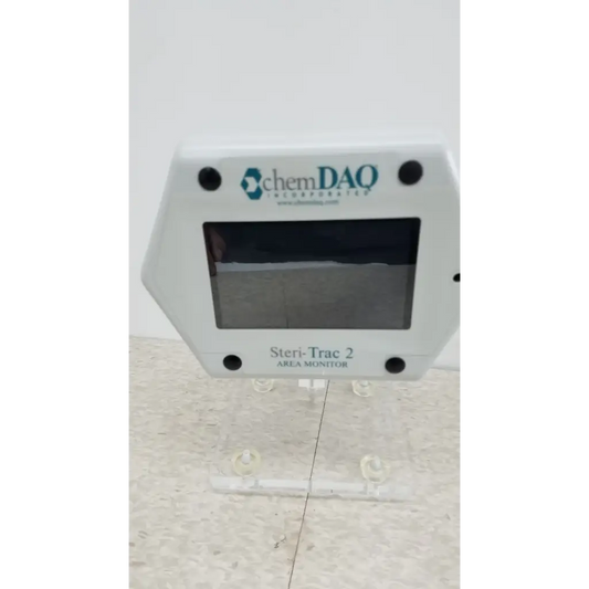White hexagonal chemdaq steri-trac 2 fixed gas monitor with black display screen for gas detection safety