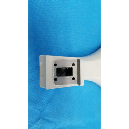 White plastic chin rest assembly frame with metallic insert and four mounting holes for topcon trc-nw8 retinal camera