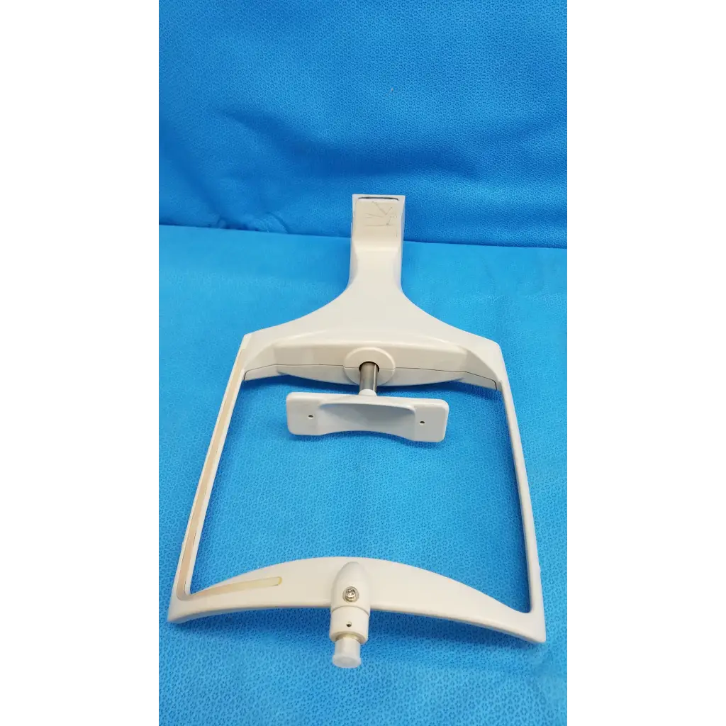 White plastic chin rest assembly frame with adjustable screw mechanism for Topcon TRC-NW8 retinal camera