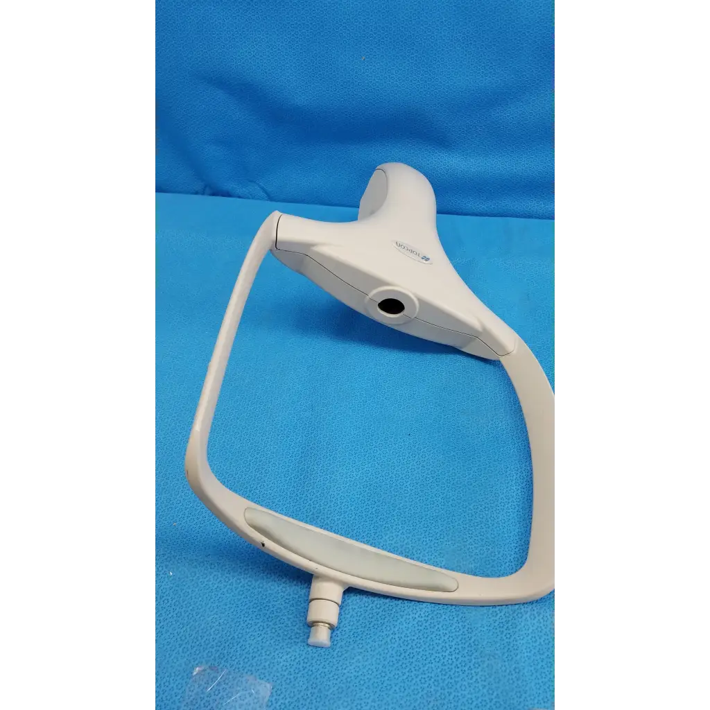 White plastic medical speculum with curved handle and adjustable frame for trc-nw6s chin rest forehead assembly frame