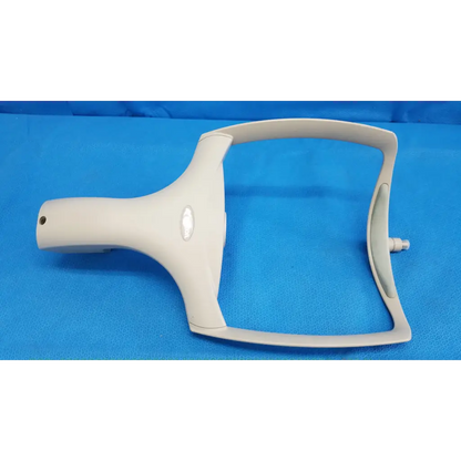 White plastic dental handpiece handle with ergonomic grip and mounting bracket for trc-nw6s chin rest forehead assembly