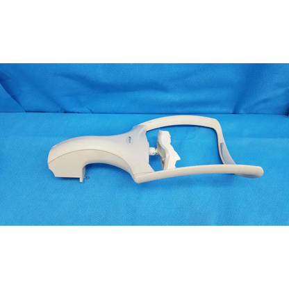 White plastic chin rest forehead assembly frame with ergonomic handle and chinrest paper for Topcon trc-nw6s camera