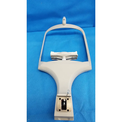 White plastic chin rest forehead assembly frame with metal hinge and mounting bracket for trc-nw6s retinal camera with chinrest paper