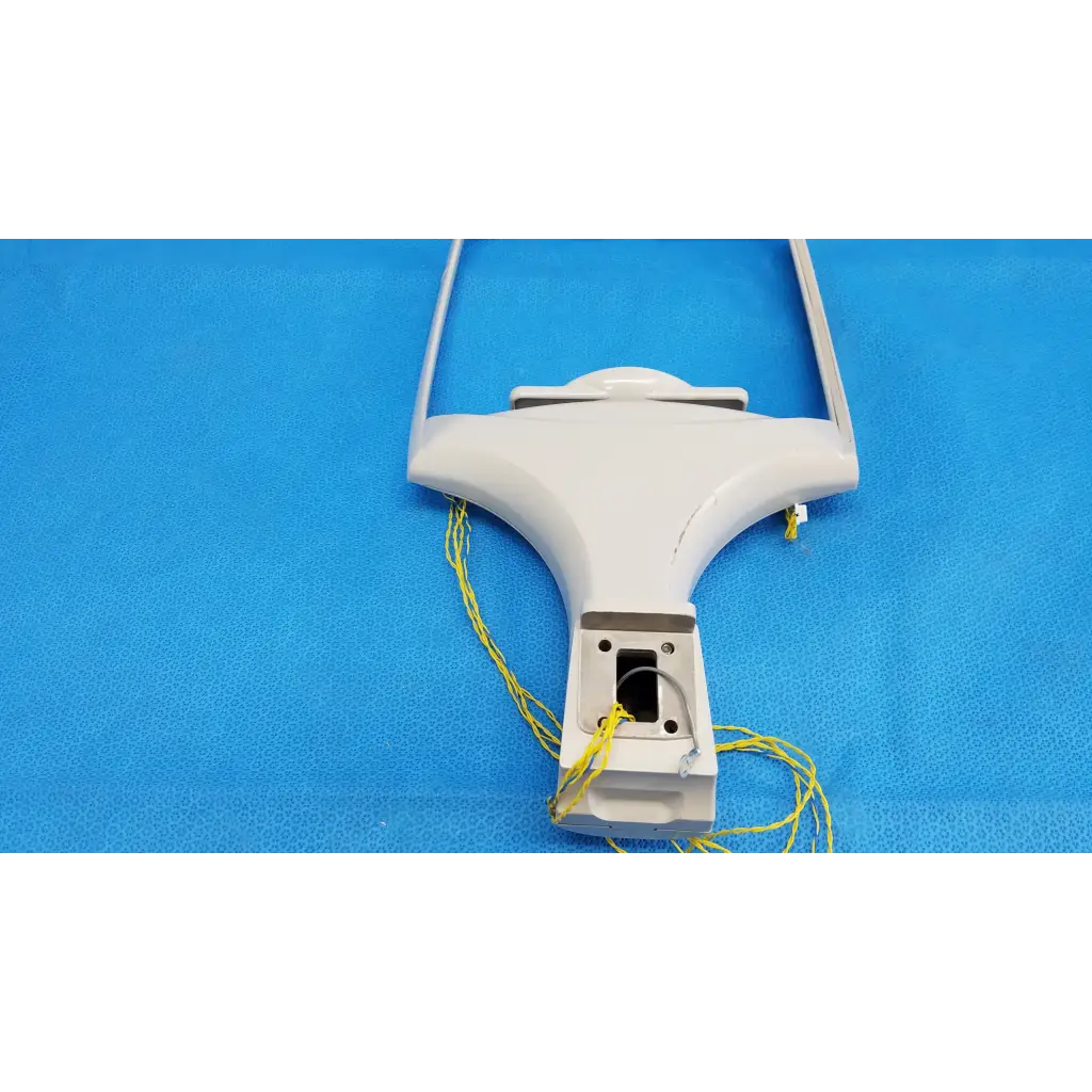 White plastic chinrest forehead rest assembly frame with yellow wiring for topcon trc-nw6s retinal camera