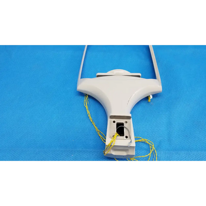 White plastic chinrest forehead rest assembly frame with yellow wiring for topcon trc-nw6s retinal camera