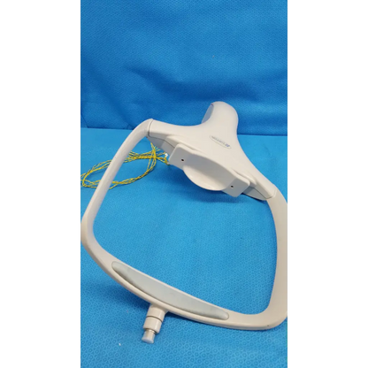 White plastic chinrest forehead rest assembly frame with yellow cables for trc-nw6s retinal camera sensor