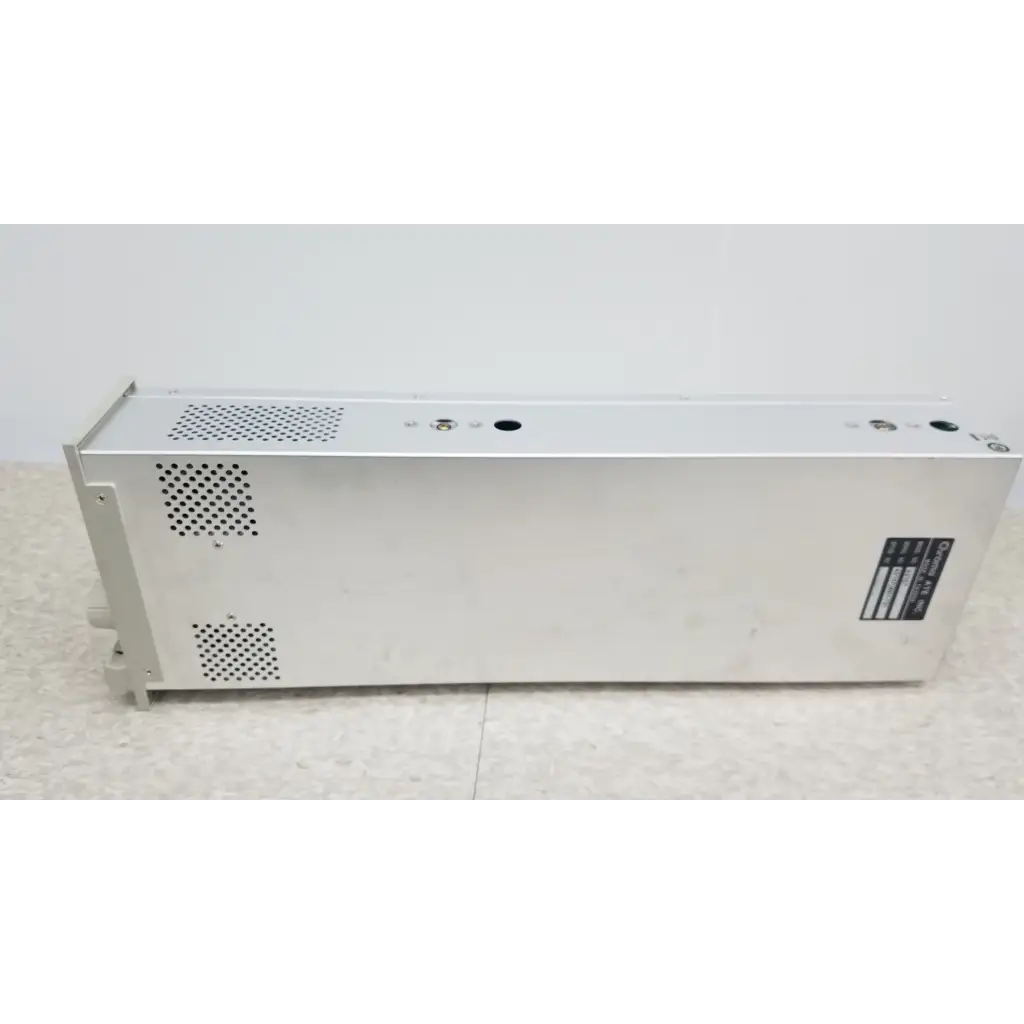 Silver metallic chroma 63107 electronic load module with perforated ventilation panels and black label on the side
