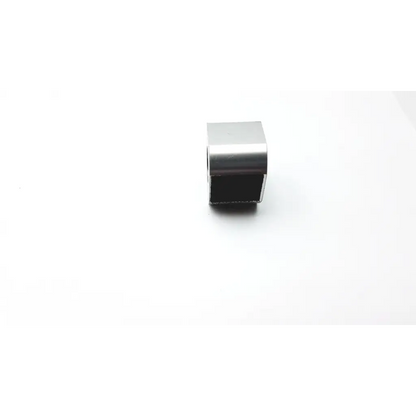 Silver metallic cube-shaped cic magnetic clip with black rubberized underside for secure holding