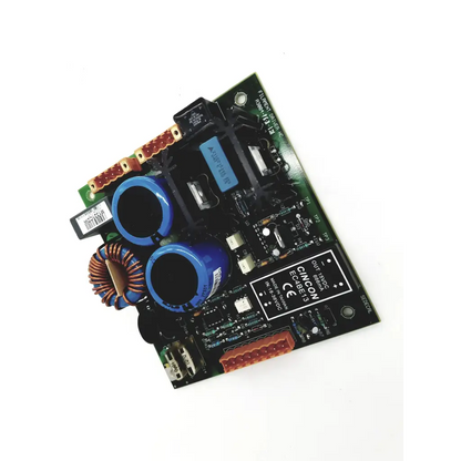 Green printed circuit board with blue capacitors black components and orange connectors on cincon ec4be13 m1321cdw board