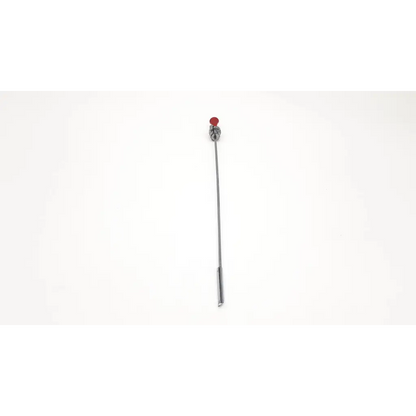Silver circon acmi g117 cysto sheath obturator cocktail stick with red spherical top and engraved skull design near base