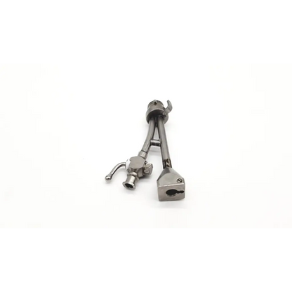 Silver metal dual-arm endoscopy sheath bridge with adjustable components by circon acmi for precise instrument control