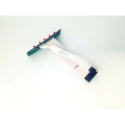Black flexible ribbon cable with red connectors and labels on circuit board 99400876 rev c bbcb3-8c 22523sm