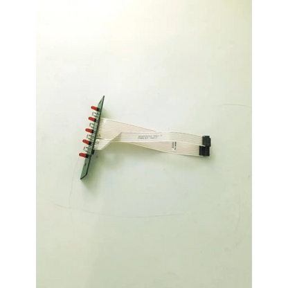 Circuit board 99400876 rev c with six red led components on green flexible ribbon cable and black connector bbcb3-8c 22523sm