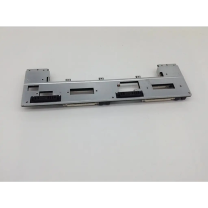 Silver metallic laptop keyboard frame with black plastic components and cutouts for keys in cisco 3800 series networking board