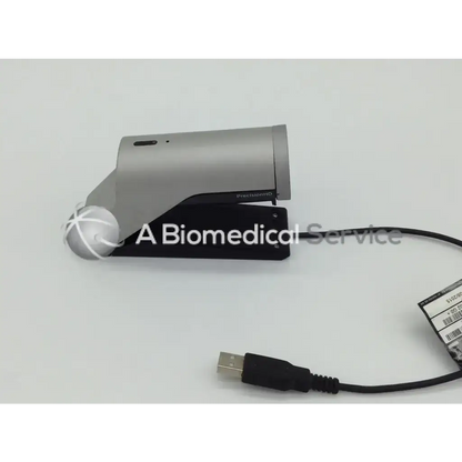 Silver metallic cisco tandemberg ttc8-03 precision hd degree view camera with black base and usb cable