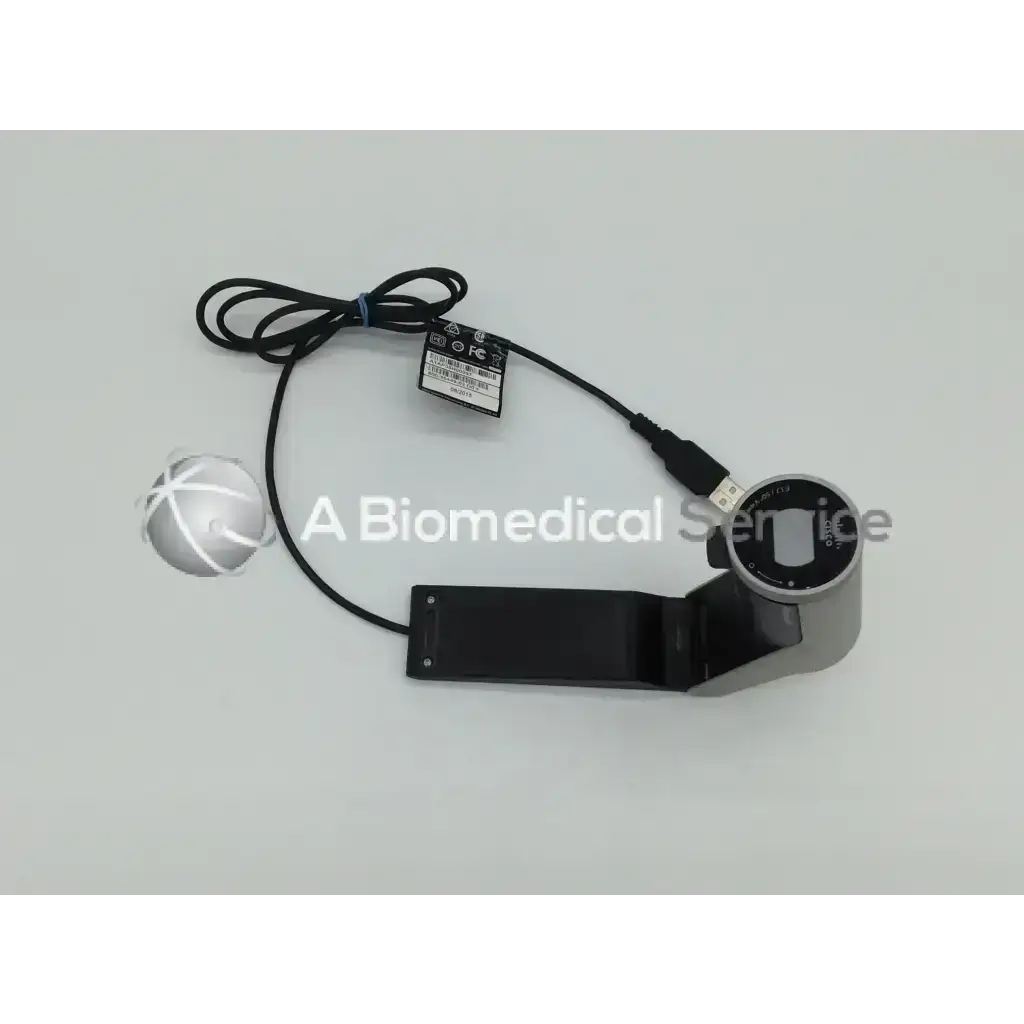 Black and silver Cisco Tandberg TTC8-03 precision hd F1.7 50 degree view camera with usb cable attached visible