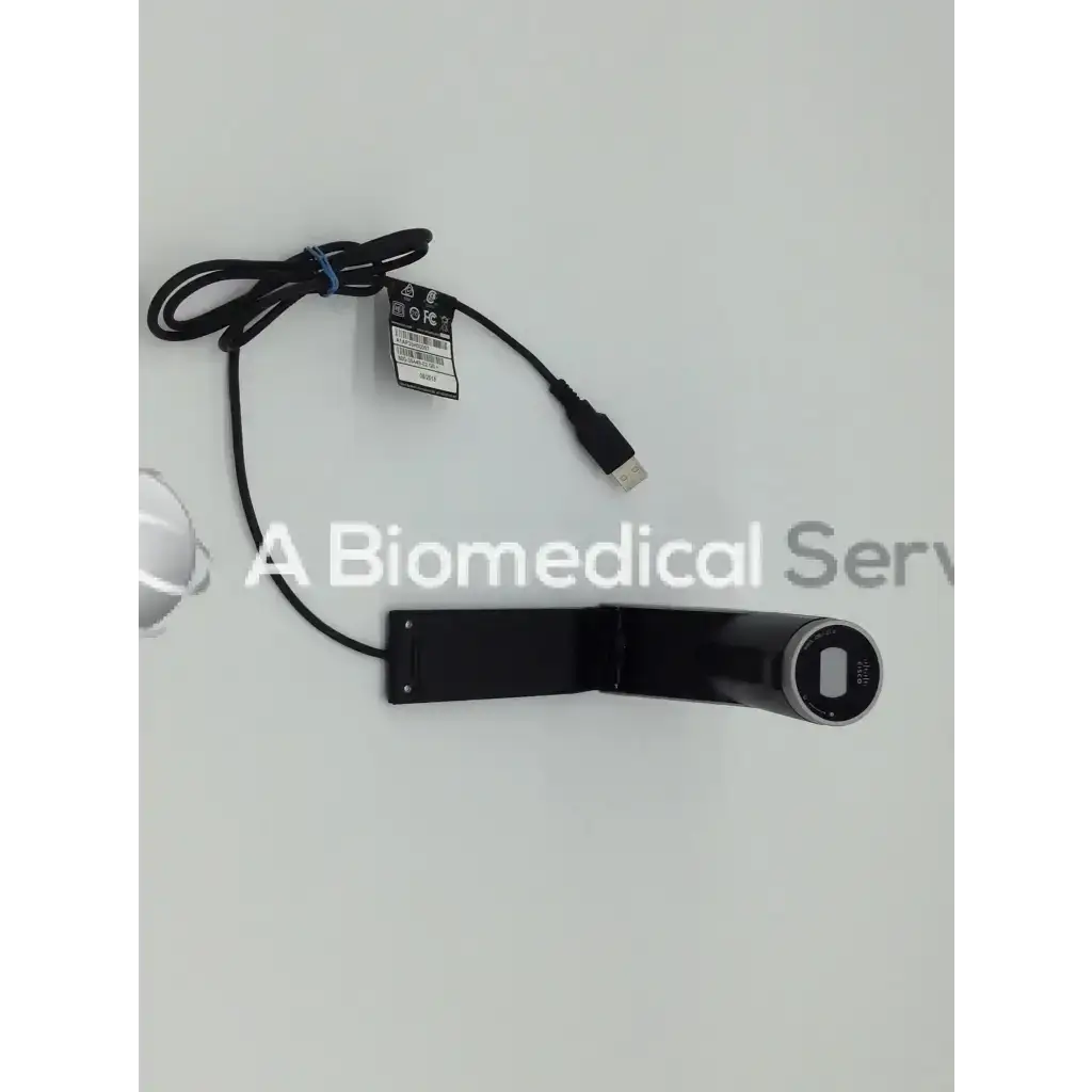 Black cylindrical cisco tandberg ttc8-03 precision hd f1.7 degree view camera with usb cable and matte finish