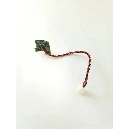 Green circuit board clb-0002 rev c board with red and black twisted wire and white connector for electronic use