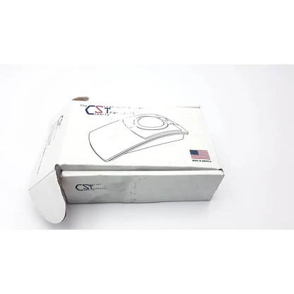 White cardboard box for superior technologies cst1545gr rearview mirror camera with made in america emblem