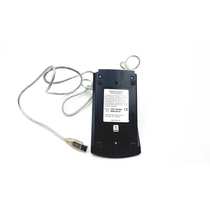 Black plastic usb-to-ps2 keyboard adapter with silver braided cable and gold-plated connector by superior technologies cst1545gr