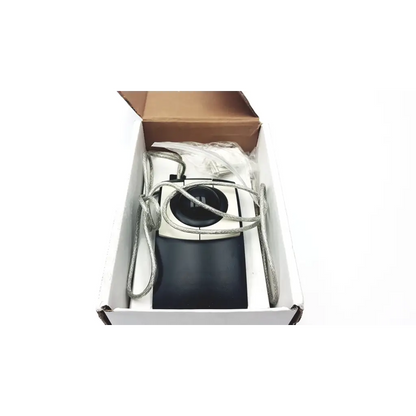 Black and white wireless mouse with braided silver cable by superior technologies cst1545gr model cst1545gr track ball
