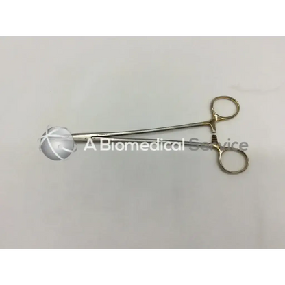 Silver codman classic plus scisscors with stellite inserts featuring rounded tips and circular handles