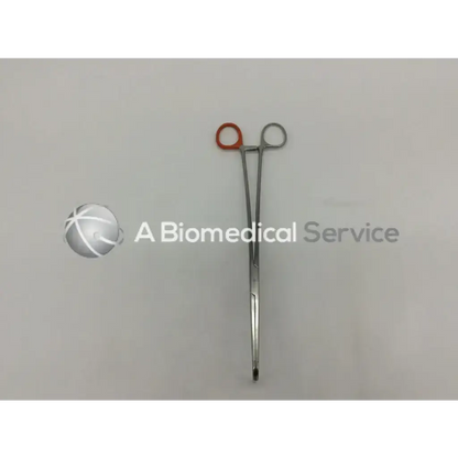 Silver codman 19-8147 mixter thoracic forceps with red circular handle for precise thoracic surgical use