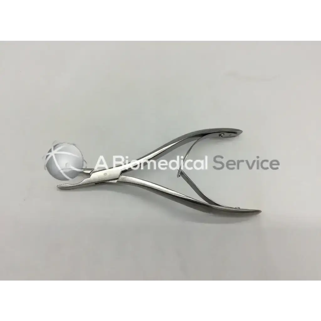 Stainless steel codman 2084r forceps with rounded textured ball tip for precise surgical use