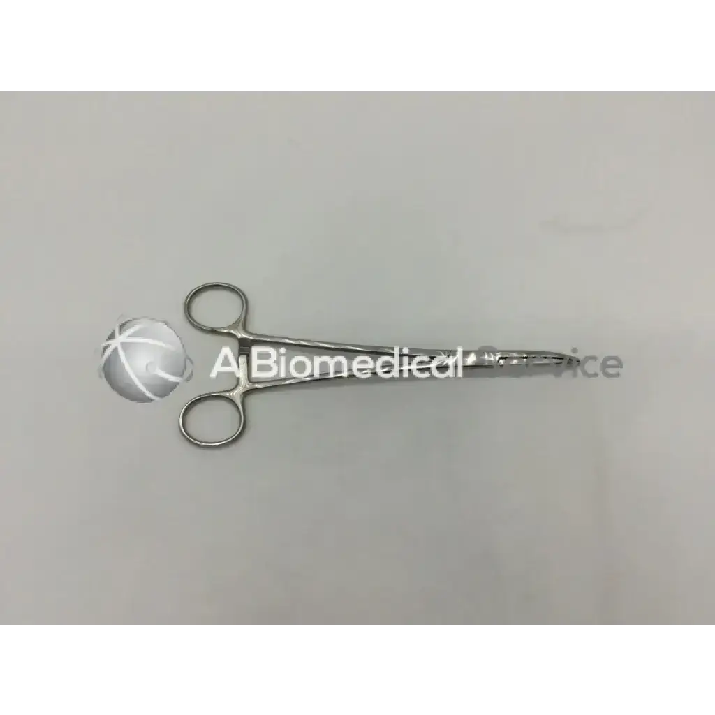Stainless steel codman 30-5527 heaney hysterectomy forceps curved with rounded handles and pointed tip