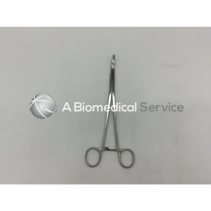 Stainless steel heaney hysterectomy forceps curved with rounded handles and pointed tip for surgical use