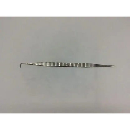 Silver codman 38-1088 smithwick nerve hook and dissector with textured handle curved hook and flat tip surgical instrument