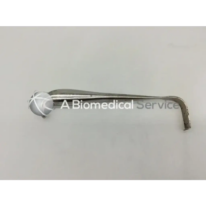Silver codman 50-1065 laminectomy retractor with rounded textured head curved handle and 2 inch depth blade ac5-368