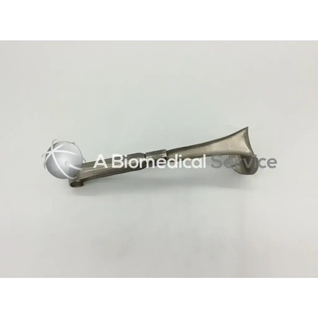 Silver-toned codman 50-4112 surgical retractor with curved handle and spherical end cap ideal for precision use