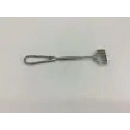 Metallic silver volkman retractor with looped handle and 6 prong sharp rectangular head for surgical use