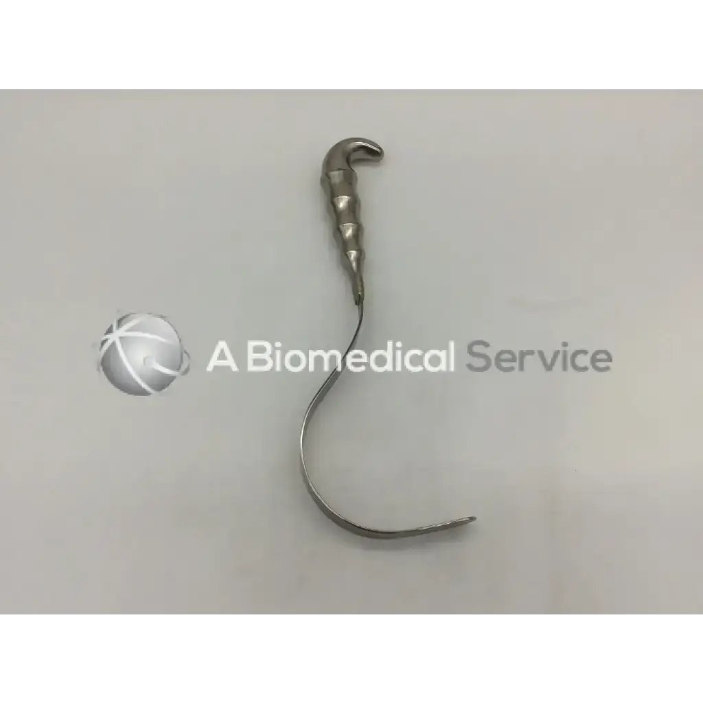 Codman 50-4316 deaver retractor stainless with textured spiral handle and curved stainless steel surgical body