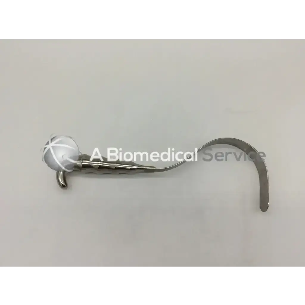 Silver codman 50-4316 deaver retractor stainless steel surgical instrument with curved handle and textured spherical head