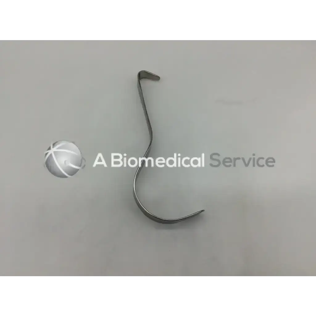 Silver codman 50-5631 deaver retractor ad5-104 with curved s-shaped design and polished metallic finish