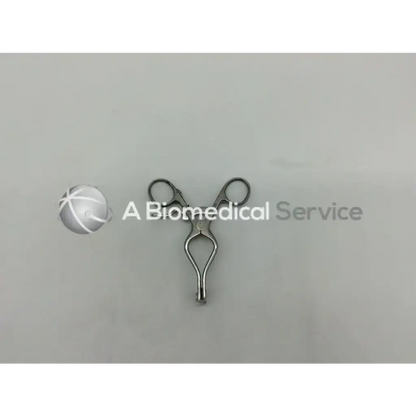 Silver surgical weitlaner retractor ad5-216 with y-shaped handle and rounded tips for precise tissue retraction