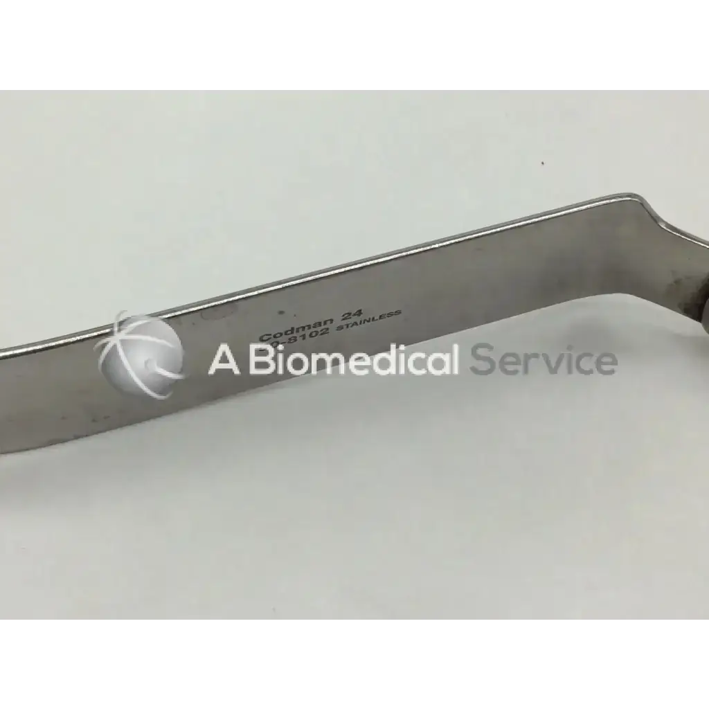Silver stainless steel harrington splanching retractor model codman 24 for surgical use in codman 50-8102 series