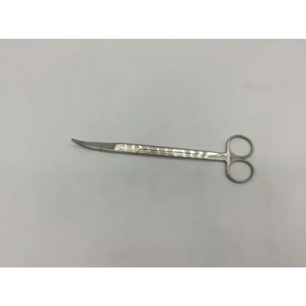 Silver codman 54-4151 jorgenson scissors with curved sharp blades and textured handles for surgical use