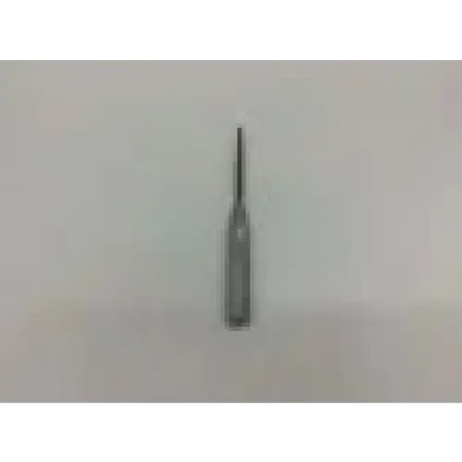 Silver metal center punch with cylindrical handle and pointed tip used as an osteophyte periosteal elevator tool