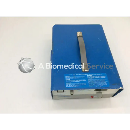 Blue rectangular codman 80-1187 synergy malis precision bipolar coagulator with metallic handle and control panel