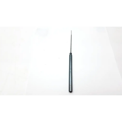 Black-handled precision needle codman 80-1530 with slender metallic shaft for biomedical service and replacement parts use
