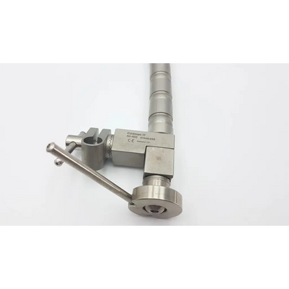 Stainless steel codman retractor hand rest with segmented handle and sleek finish includes aesculap ff270r yasargil arm