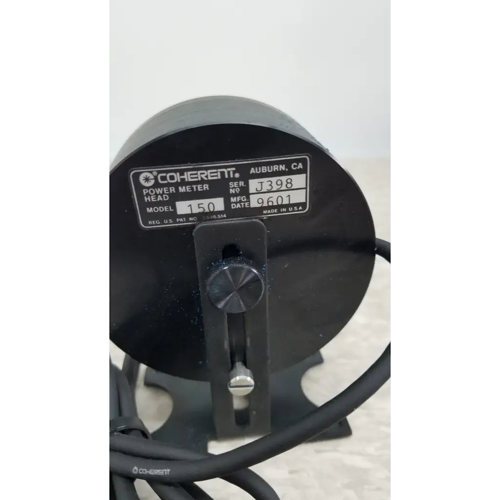 Black coherent power meter head model 150 with matte finish and metallic knob for laser power measurement