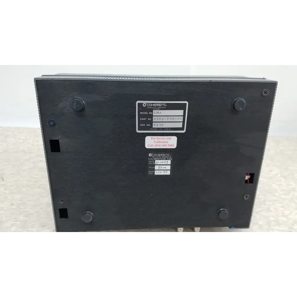 Black Coherent labmaster+ laser power meter with two sensor heads and damage test slide for precise laser power measurement