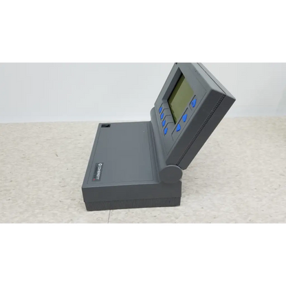 Gray omnisense handheld plastic laser power meter with small screen and blue buttons for precise power measurement