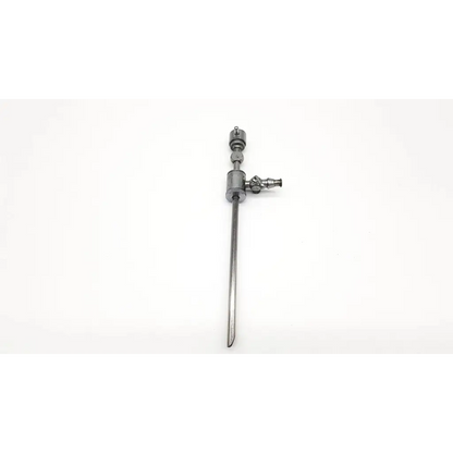 Concept 7509 cannula silver surgical instrument with long slender metallic shaft and complex jointed head da54-9 da54-56